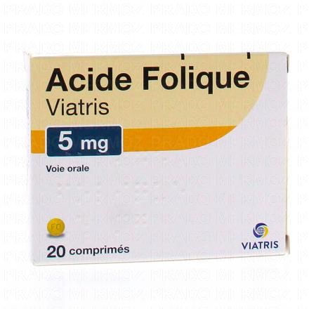 ACIDE FOLIQUE 5MG CP BT20  VIATRIS1