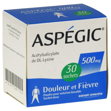 ASPEGIC 500 SACHET BT 20 ENF